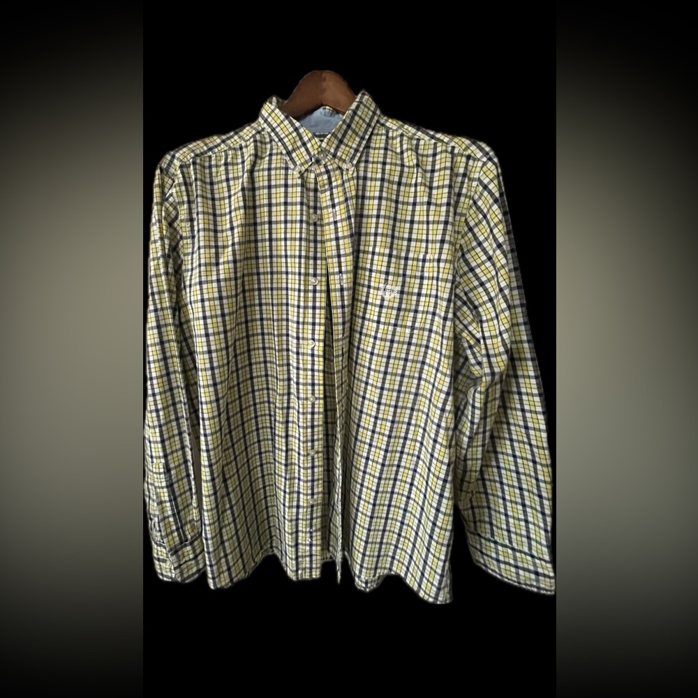 Two Chaps Yellow and Blue Checkered Casual Shirts